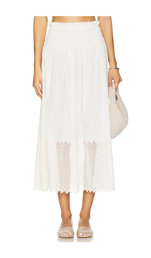 [RIBBONBIT] / ☆ Lris Eyelet Skirt / Ivory FREE PEOPLE ROSELLE EYELET MINI SKIRT - IVORY – CAllie Girl