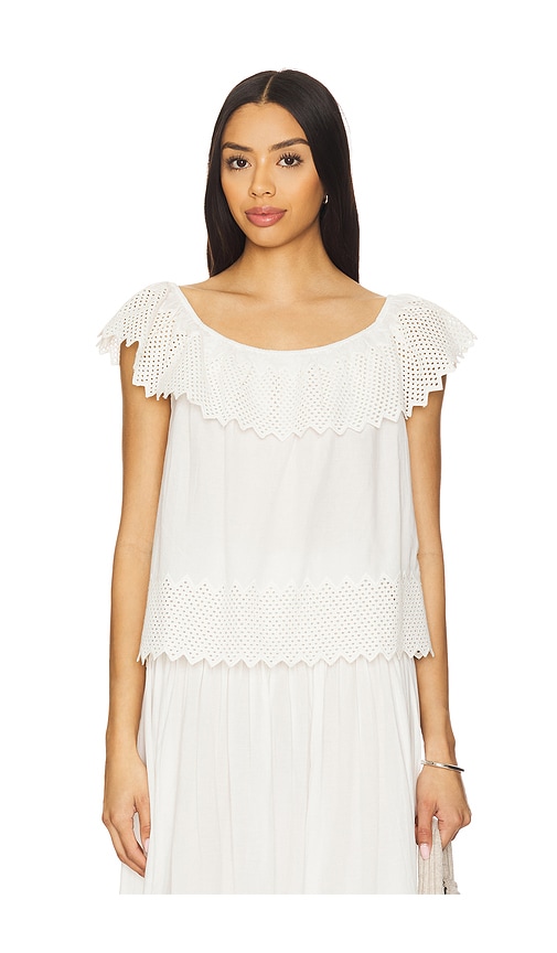 The Great The Westport Top With Honeycomb Eyelet in White