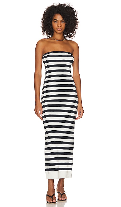 black and white stripped dress