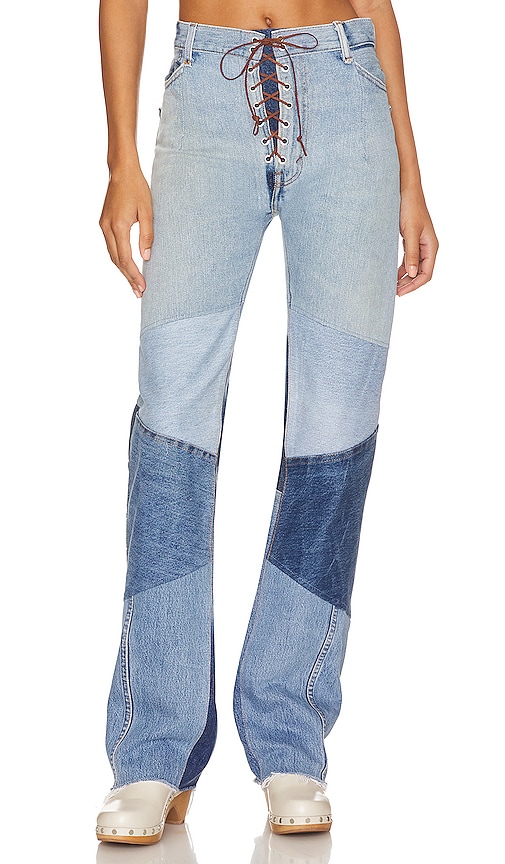 GRLFRND Lyra Slim Straight Jean in Blue