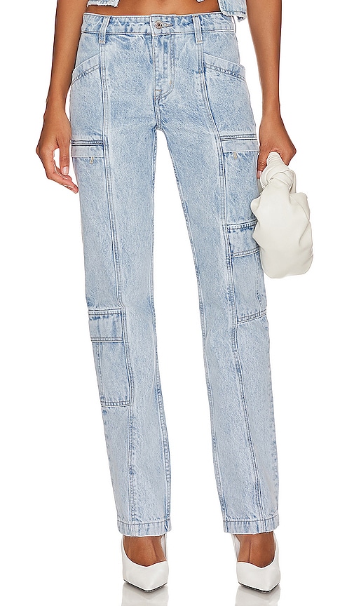 GRLFRND Naomi Low Rise Slim Cargo Jeans in Taos