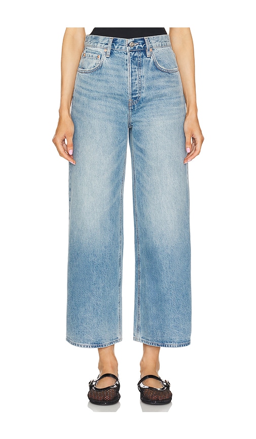 GRLFRND Norah High Rise Crop Wide Leg in Memphis Blue