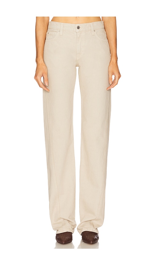 Grlfrnd Graham Low Rise Straight Twisted Seam In Gray