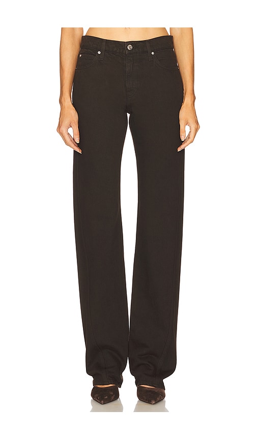 Grlfrnd Graham Low Rise Straight Twisted Seam In Brown