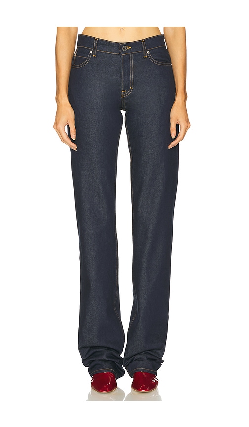 Grlfrnd Graham Low Rise Straight Cuffed In Blue