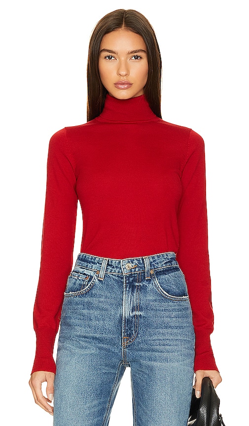 Grlfrnd Merino Wool Turtleneck Sweater In Red
