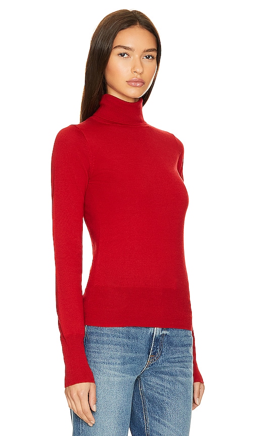 Shop Grlfrnd Merino Wool Turtleneck Sweater In Red
