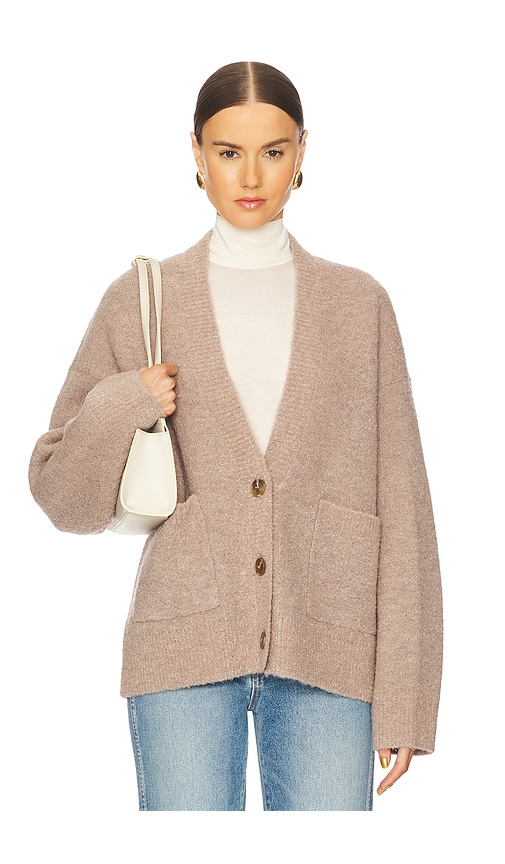 Shop Grlfrnd Leeana Cardigan In Taupe