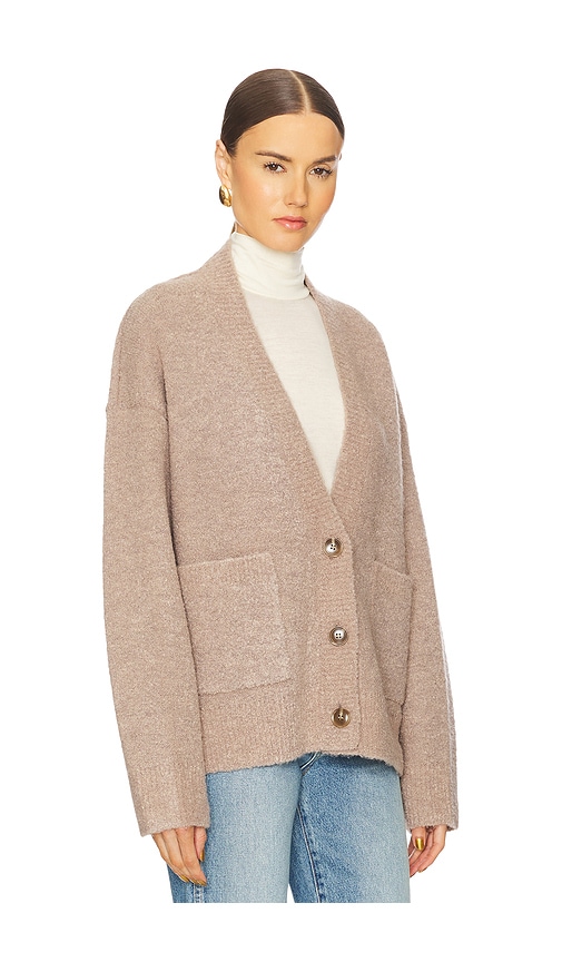 Shop Grlfrnd Leeana Cardigan In Taupe