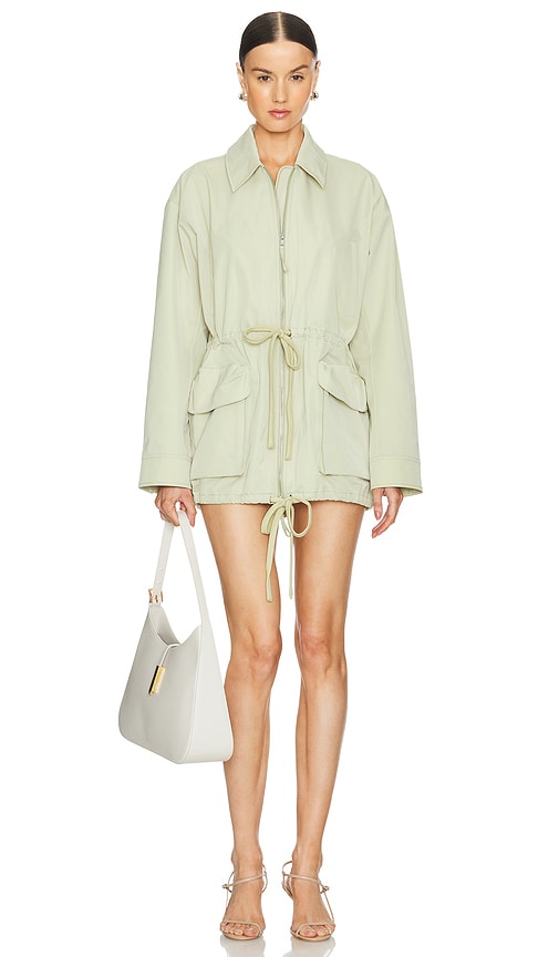 Shop Grlfrnd Tech Gabardine Parka Jacket In Olive