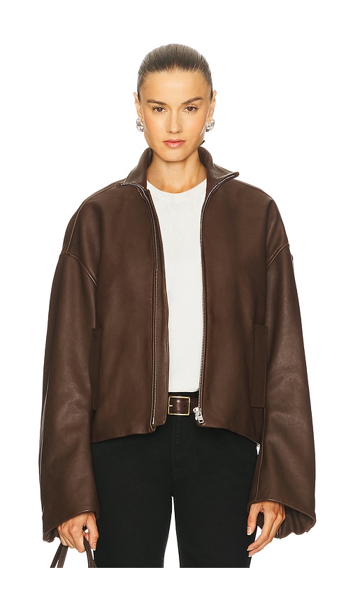 Grlfrnd Romy Leather Jacket In Brown