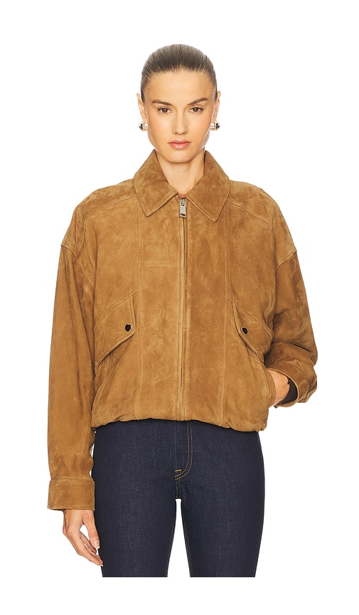 Grlfrnd Wren Suede Bomber In Brown