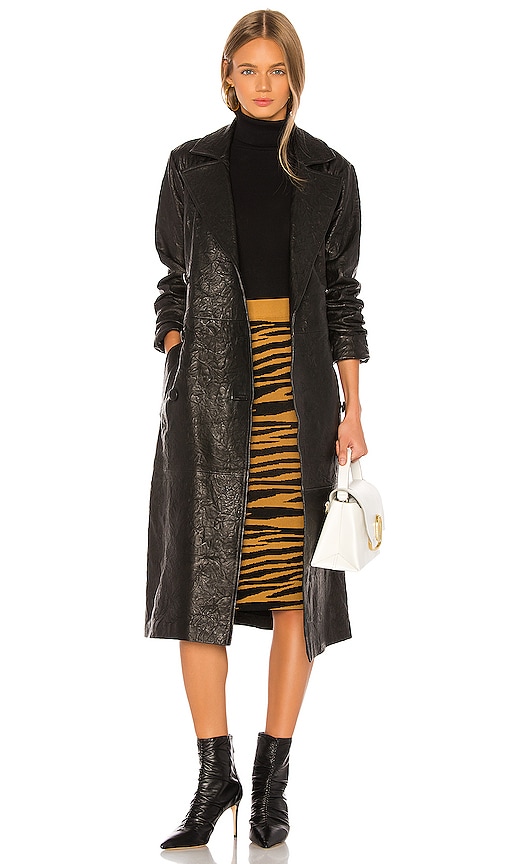 Lori Leather Trench Coat