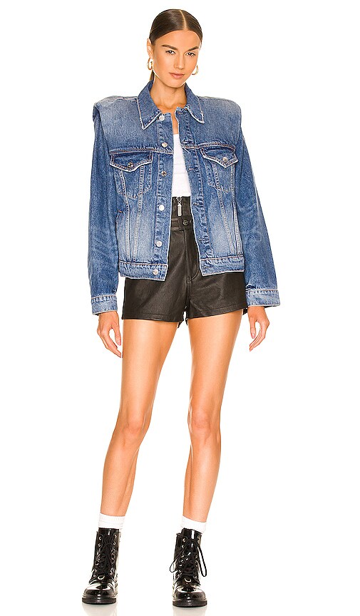 GRLFRND Frankie Padded Jean Jacket in Madison Avenue | REVOLVE