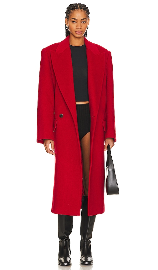 Shop Grlfrnd Bronte Oversized Coat In Deep Red