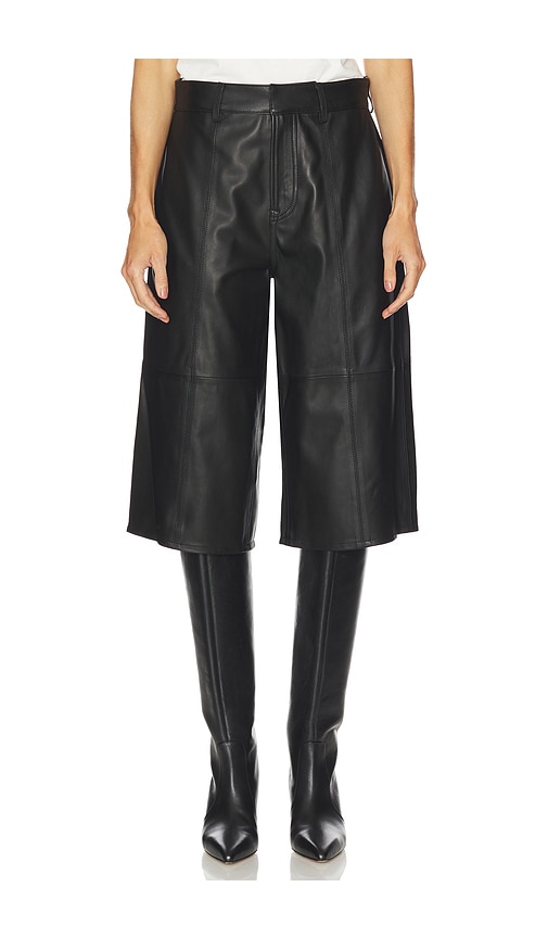 Grlfrnd Foster Leather Culotte In Black