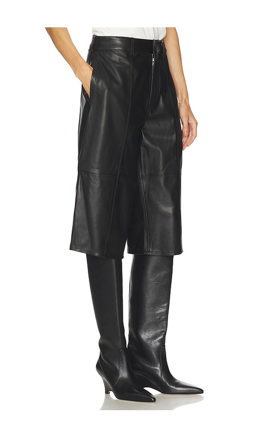 Grlfrnd Foster Leather Culotte In Black