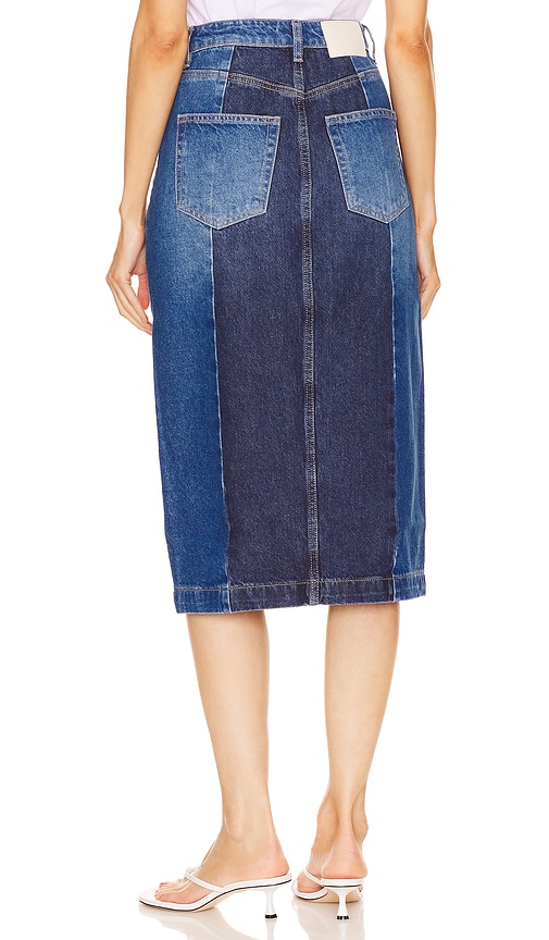  Grlfrnd Midirock Robin Seamed Tonal In Denim-medium. Größe 24. Also In 23. 
