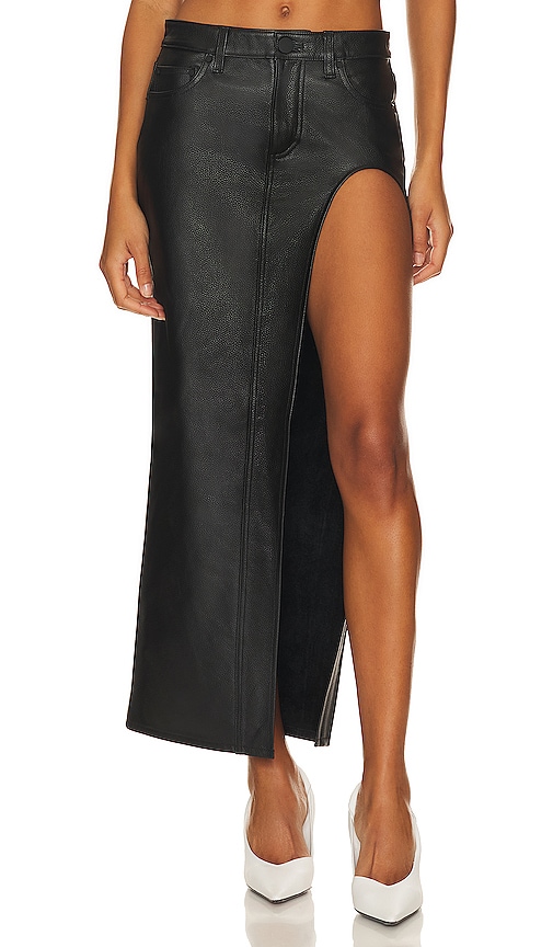 Shop Grlfrnd The Leather Blanca Skirt In Black