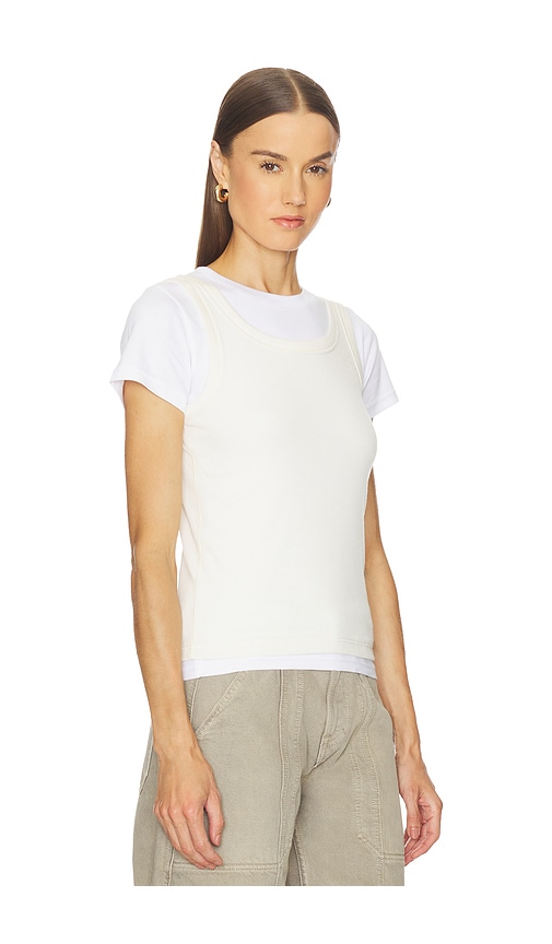 Grlfrnd Layered Short Sleeve Tee In White