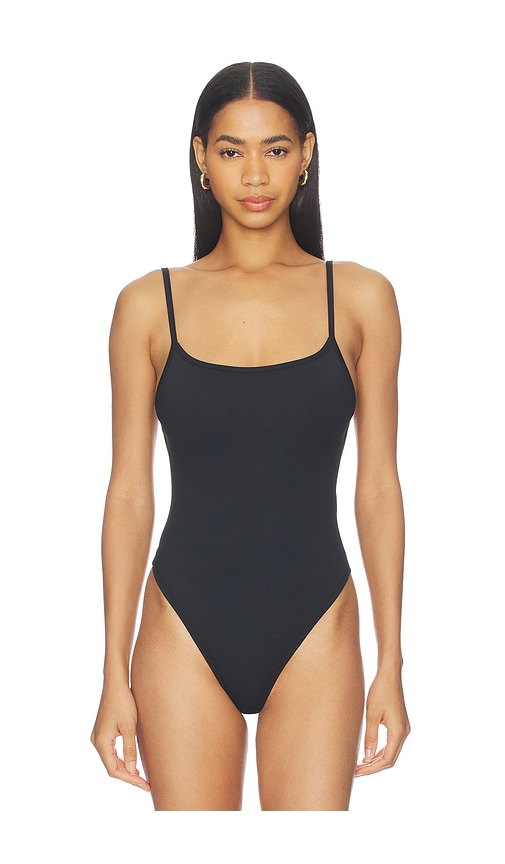 GRLFRND Open-back Bodysuit in Black. - size L (also in S, XXS, XS, M, XL)
