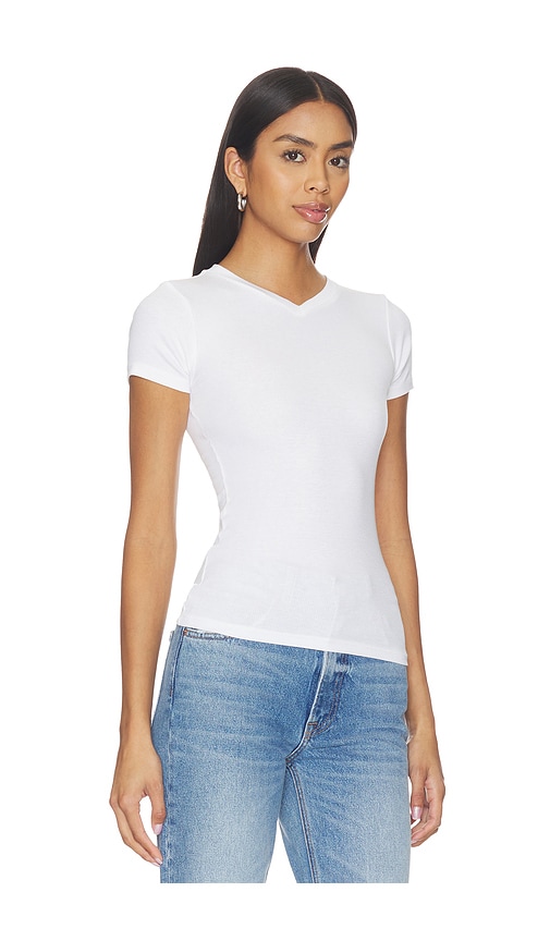 GRLFRND V-neck Slim Fit Tee in White. - size L (also in S, XXS, XS, M, XL)
