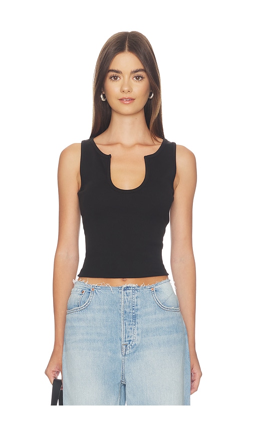 GRLFRND Deep U-neck Tank in Black. - size L (also in M, S, XL, XS, XXS)