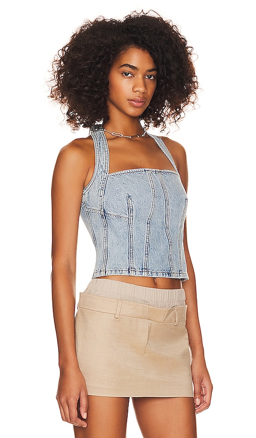 Shop Grlfrnd Tianna Halter Bustier In Riviera