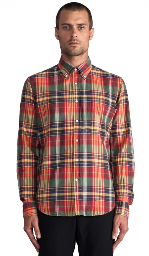 Fall Madras E-Z Button Down