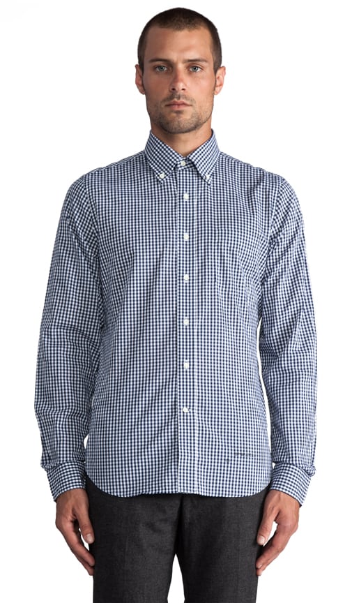 Imported Fabric Gingham Button Down