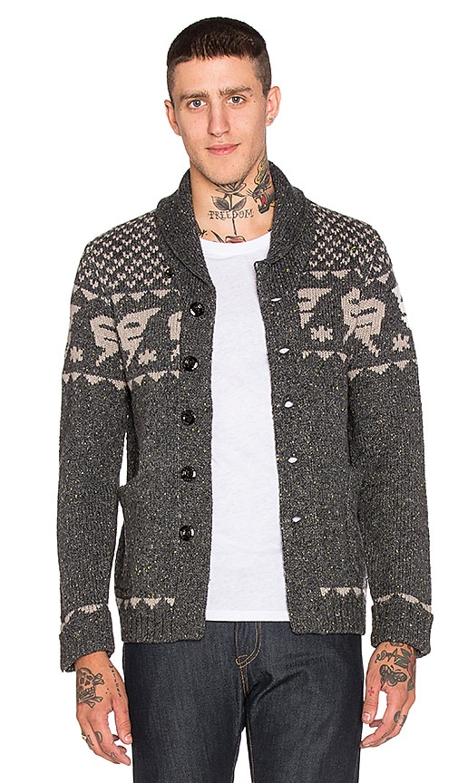 G-Star Draha Heavy Wool Slub Cardigan in Raven Heather REVOLVE
