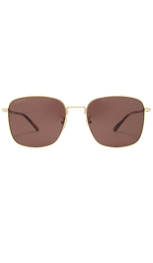 Gucci GG1350S Sunglass in Gold, Havana & Brown | REVOLVE