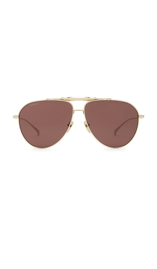 Gucci Bamboo Metal Pilot Sunglasses