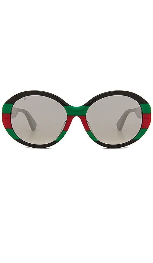gucci round sunglasses green and red
