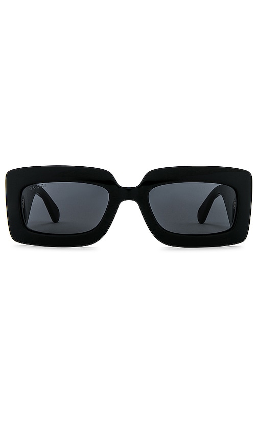 White GG-logo rectangular acetate sunglasses | Gucci | MATCHES UK