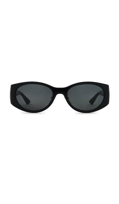 Gucci Oval Sunglasses in Black.