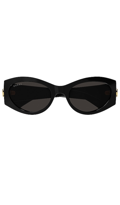 Gucci GG Corner Cat Eye Sunglasses in Shiny Black