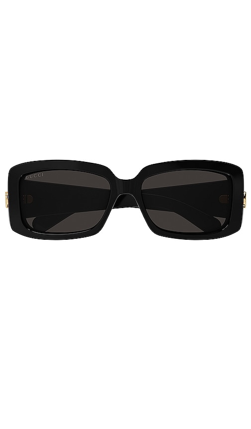 Gucci GG Corner Rectangular Sunglasses in Black