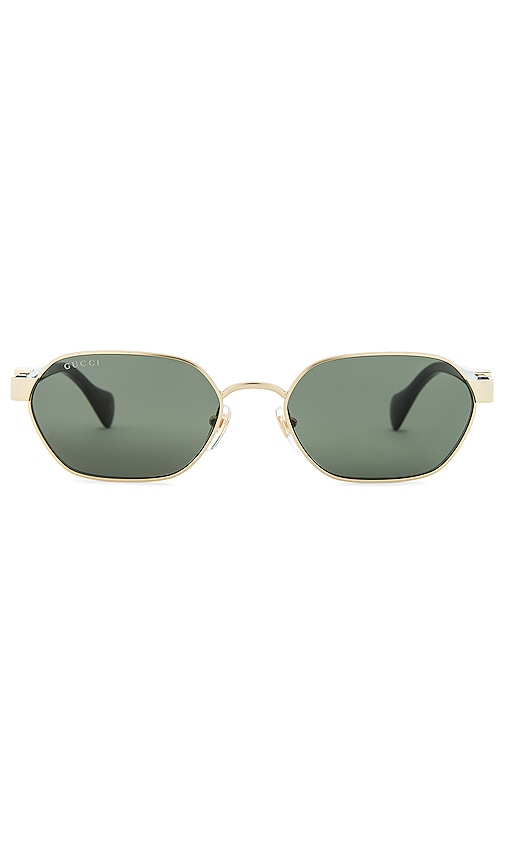 Gucci Mini Running Oval Sunglasses in Gold