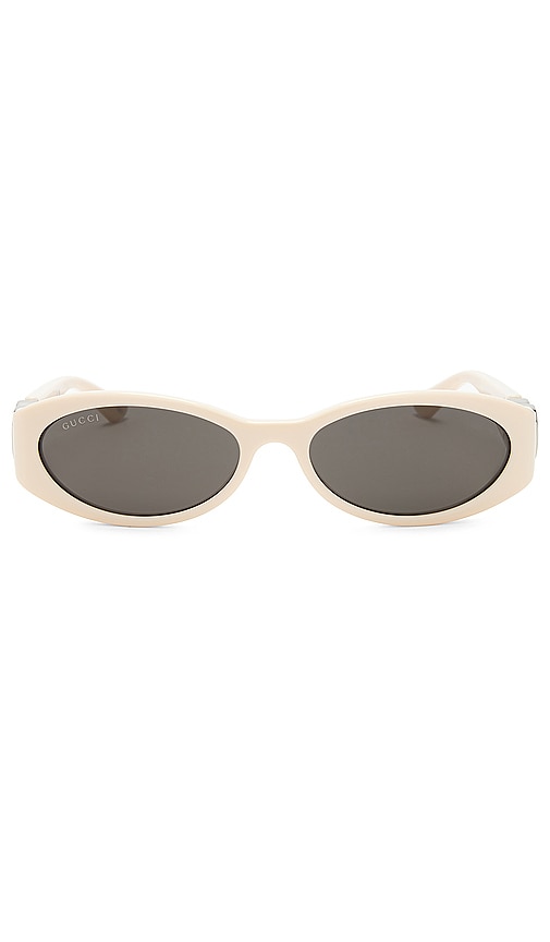 Gucci Hailey Oval Sunglasses in Ivory