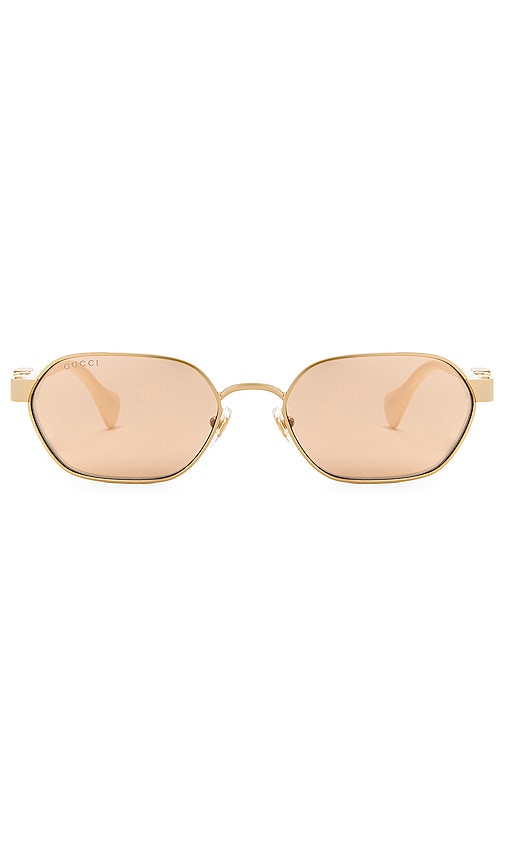 Gucci Mini Running Oval Sunglasses Sunglasses in Gold