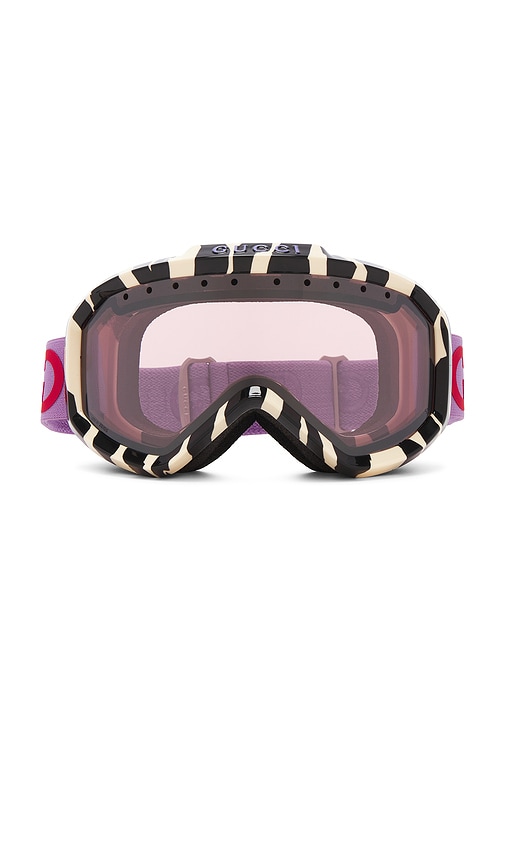 Gucci Ski Goggles in Ivory, Violet, & Silver