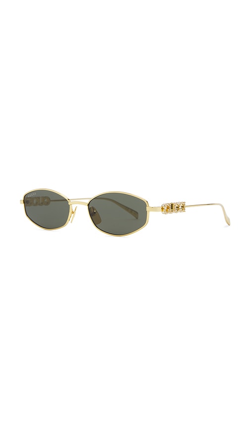 Gucci Oval-frame Sunglasses In Black