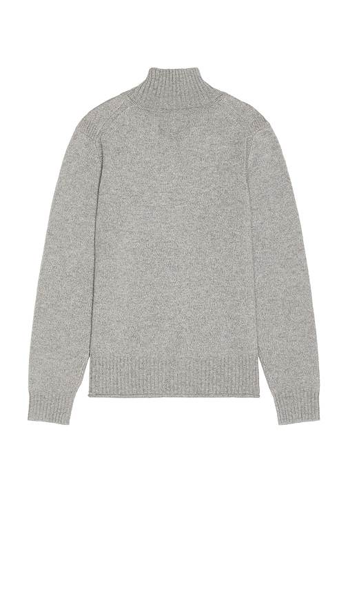 Guest In Residence Half Zip Turtleneck Sweater In Light Grey