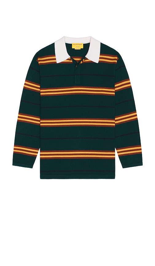 Guest In Residence Striped-pattern Long-sleeve Polo Shirt In Animal Print