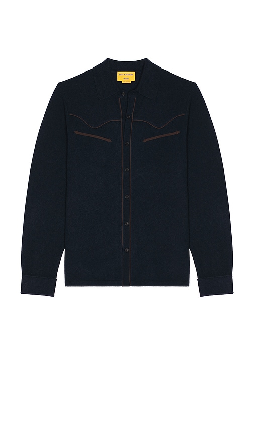 Guest In Residence Western Button Up Shirt in Midnight