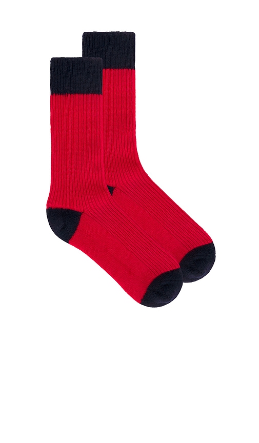 Shop Guest In Residence The Soft Cashmere Socks In True Red & Midnight