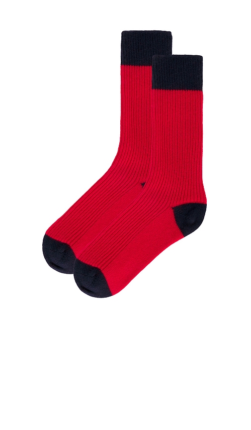 Shop Guest In Residence The Soft Cashmere Socks In True Red & Midnight