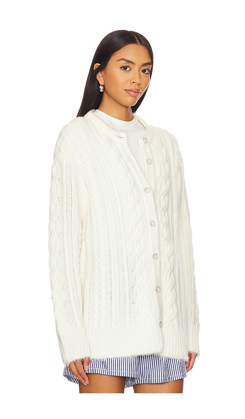 Shop Guest In Residence Rossella Cable Cashmere Cardigan In Cream