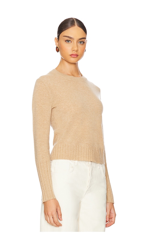 Shop Guest In Residence Shrunken Crew Cashmere Sweater In Beige